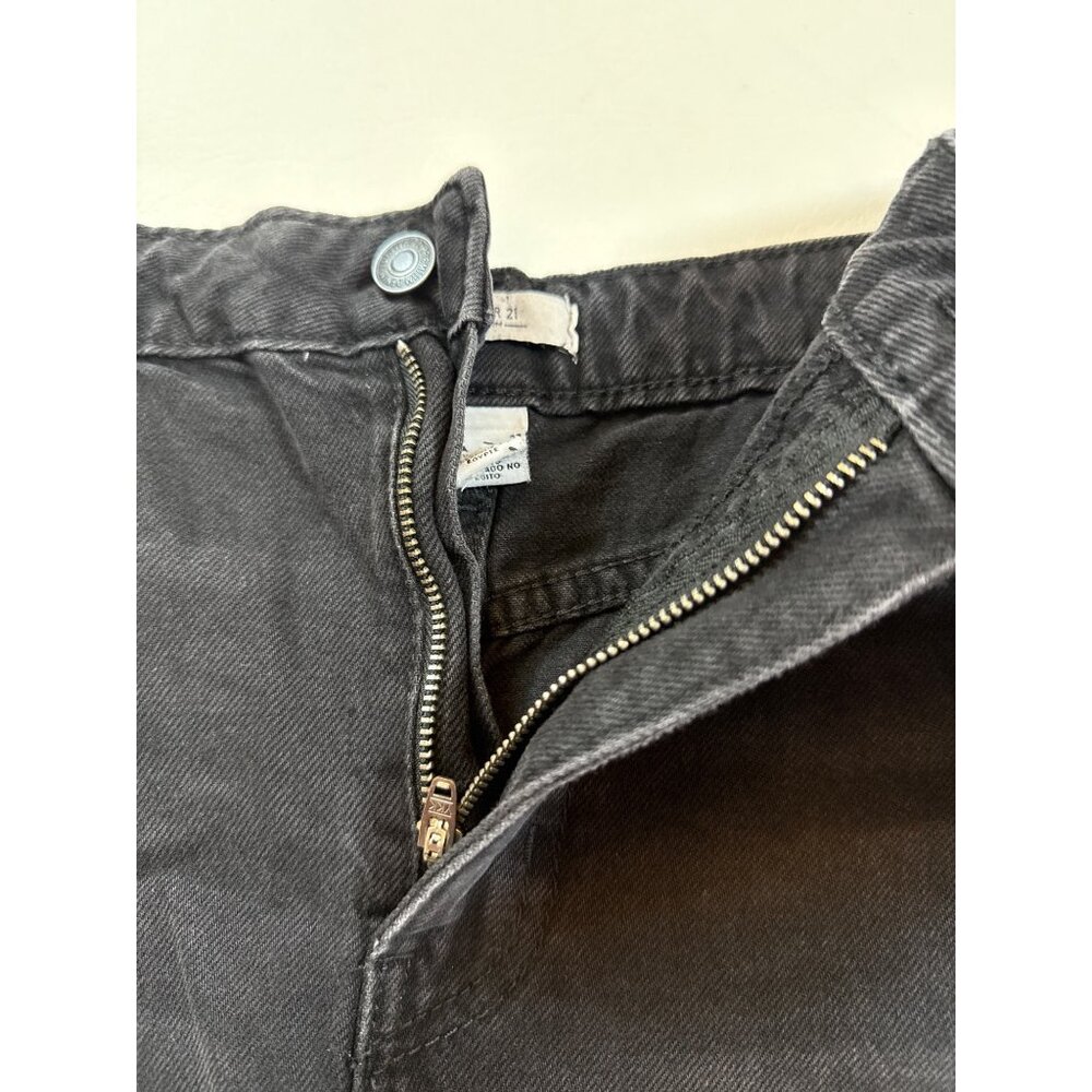 Forever 21 Premium Black Distressed Denim High-Waist Frayed Wmn Short 27 (BB306) - Picture 3 of 7
